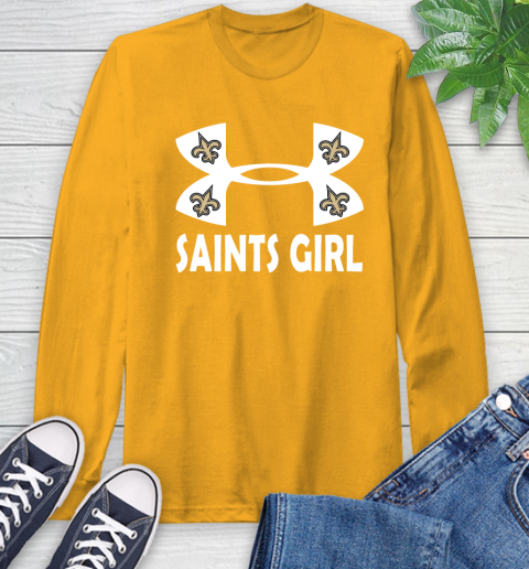 NFL New Orleans Saints Girl Under Armour Football Sports Long Sleeve T-Shirt 2