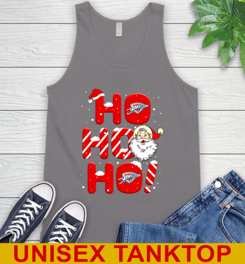 Oklahoma City Thunder NBA Basketball Ho Ho Ho Santa Claus Merry Christmas Shirt Tank Top - Image 7