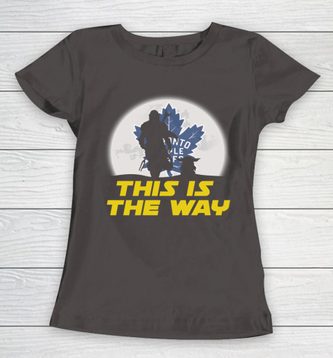 Toronto Maple Leafs NHL Ice Hockey Star Wars Yoda And Mandalorian This Is The Way Women's T-Shirt 7