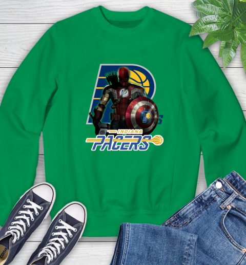 Indiana Pacers NBA Basketball Captain America Thor Spider Man Hawkeye Avengers Sweatshirt 6