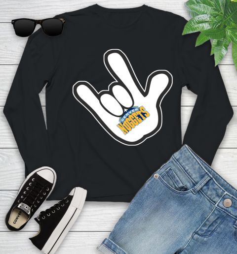 Denver Nuggets NBA Basketball Mickey Rock Hand Disney Youth Long Sleeve 2