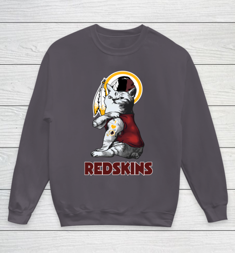 NFL Football My Cat Loves Washington Redskins Youth Sweatshirt 6 NFL Football My Cat Loves Washington Redskins Youth Sweatshirt - Image 6