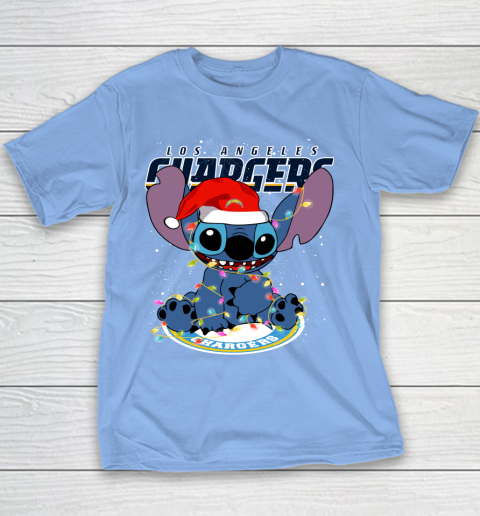 Los Angeles Chargers NFL Football noel stitch Christmas Youth T-Shirt 7