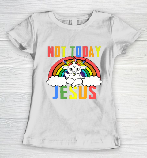 Unicorn Rainbow Not Today Jesus Premium Women's T-Shirt