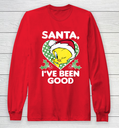 Looney Tunes Christmas Tweety Bird Santa I ve Been Good Long Sleeve T-Shirt 7