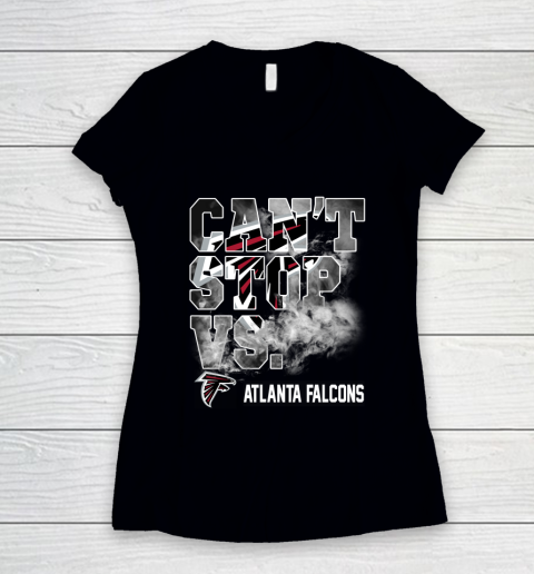 NFL Atlanta Falcons Can't Stop Vs Women's V-Neck T-Shirt