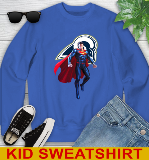 NFL Superman DC Sports Football Los Angeles Rams Youth Sweatshirt 7