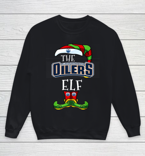 Edmonton Oilers Christmas ELF Funny NHL Youth Sweatshirt