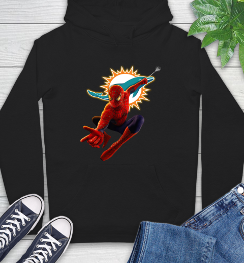 NFL Spider Man Avengers Endgame Football Miami Dolphins Hoodie 2