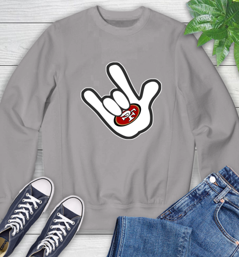 San Francisco 49ers NFL Football Mickey Rock Hand Disney Sweatshirt 5