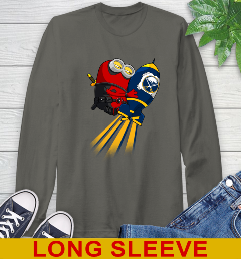 NHL Hockey Buffalo Sabres Deadpool Minion Marvel Shirt Long Sleeve T-Shirt 10