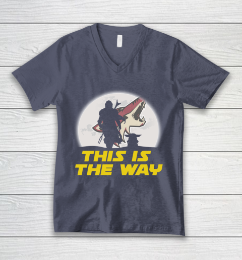 Arizona Coyotes NHL Ice Hockey Star Wars Yoda And Mandalorian This Is The Way V-Neck T-Shirt 7