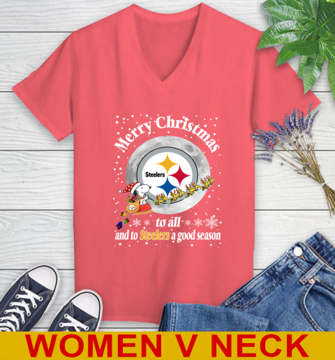 Pittsburgh Steelers Merry Christmas To All And To Steelers A Good Season NFL Football Sports Women's V-Neck T-Shirt 6
