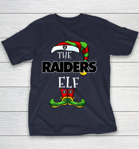Oakland Raiders Christmas ELF Funny NFL Youth T-Shirt 2