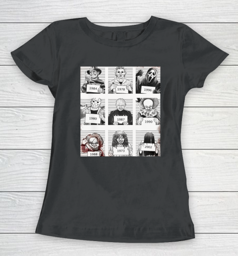 Halloween Creepy Legends Killer Mugshots Horror Fan Gifts Women's T-Shirt