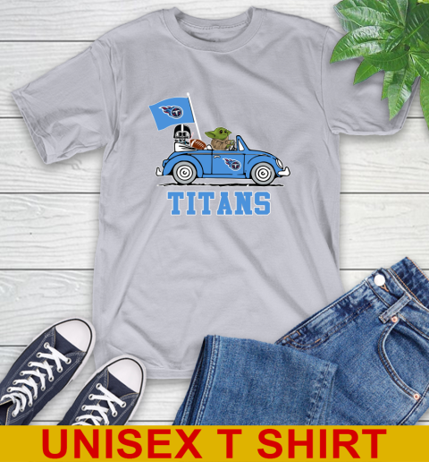 NFL Football Tennessee Titans Darth Vader Baby Yoda Driving Star Wars Shirt T-Shirt 6