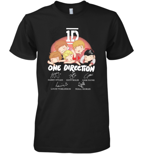 1D One Direction Chibi Signature Premium Men's T-Shirt