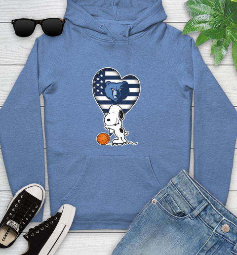 Memphis Grizzlies NBA Basketball The Peanuts Movie Adorable Snoopy Youth Hoodie 12