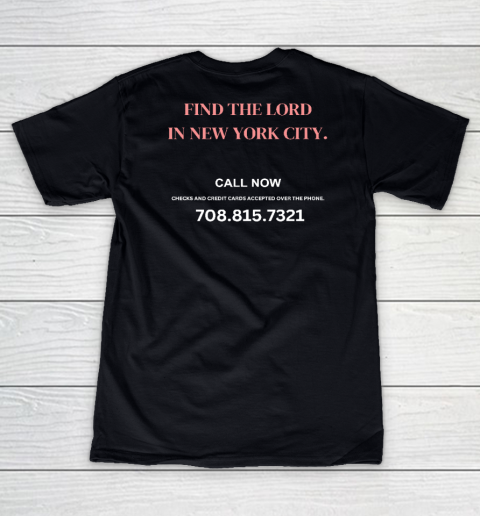 Find The Lord In New York City Call Now (Print On Back) Women's V-Neck T-Shirt