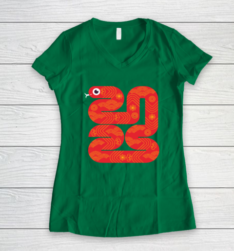 Lunar New Year 2025  Year of the Snake Women's V-Neck T-Shirt 3