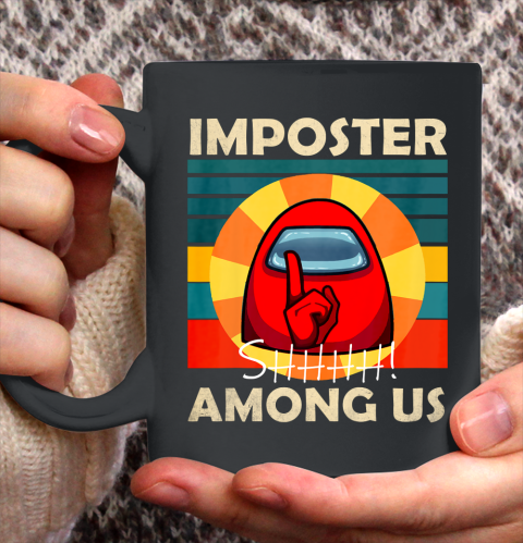 Among Us Game Shirt Impostor Among us funny vintage game sus Ceramic Mug 11oz