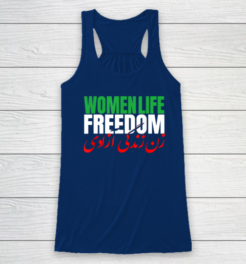 Iran Zan Zendegi Azadi Persian Woman Life Freedom Racerback Tank 4