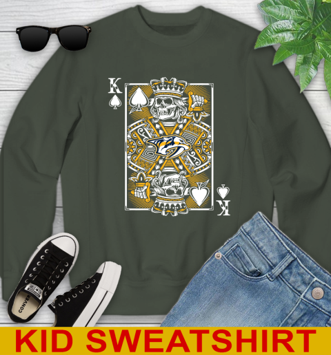 Nashville Predators NHL Hockey The King Of Spades Death Cards Shirt Youth Sweatshirt 8