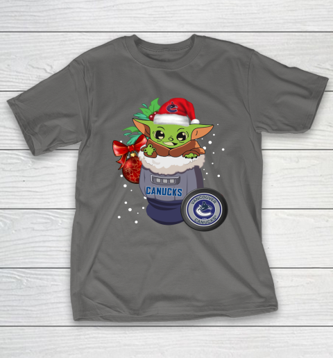 Vancouver Canucks Christmas Baby Yoda Star Wars Funny Happy NHL T-Shirt 9