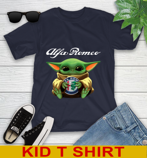 Star Wars Baby Yoda Hugs Alfa Romeo Car Shirt 98