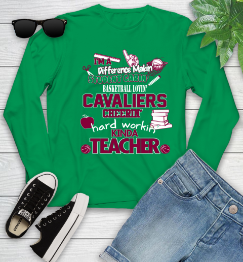 Cleveland Cavaliers NBA I'm A Difference Making Student Caring Basketball Loving Kinda Teacher Youth Long Sleeve 7