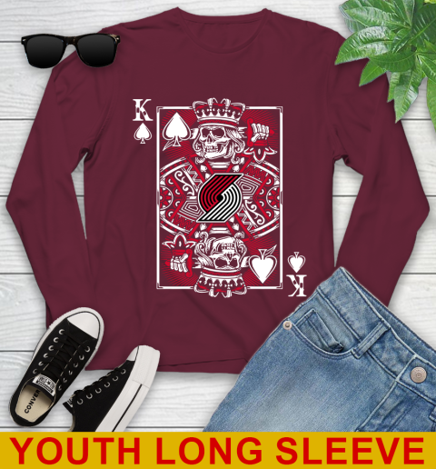 Portland Trail Blazers NBA Basketball The King Of Spades Death Cards Shirt Youth Long Sleeve 6