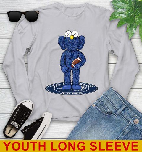 NFL Football Los Angeles Rams Kaws Bff Blue Figure Shirt Youth Long Sleeve 6