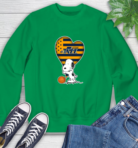 Utah Jazz NBA Basketball The Peanuts Movie Adorable Snoopy Sweatshirt 6