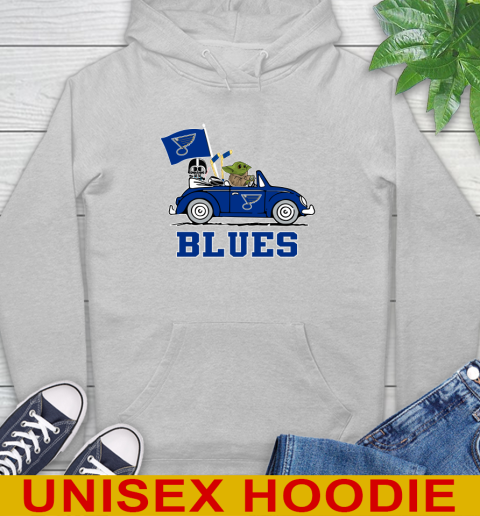 NHL Hockey St.Louis Blues Darth Vader Baby Yoda Driving Star Wars Shirt Hoodie 6