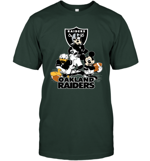 NFL Oakland Raiders Mickey Mouse Donald Duck Goofy Football Shirt