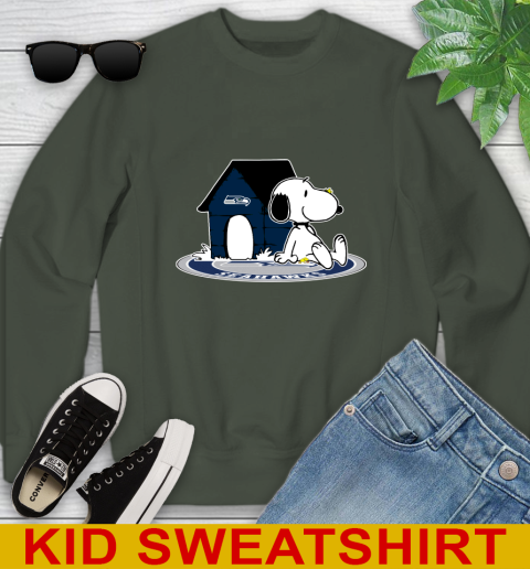 NFL Football Seattle Seahawks Snoopy The Peanuts Movie Shirt Youth Sweatshirt Tee For Sports