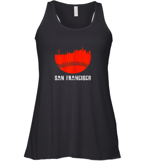 San Francisco Baseball Downtown Skyline For Fan Racerback Tank