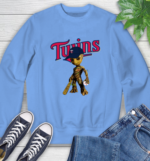 MLB Minnesota Twins Groot Guardians Of The Galaxy Baseball Sweatshirt 11