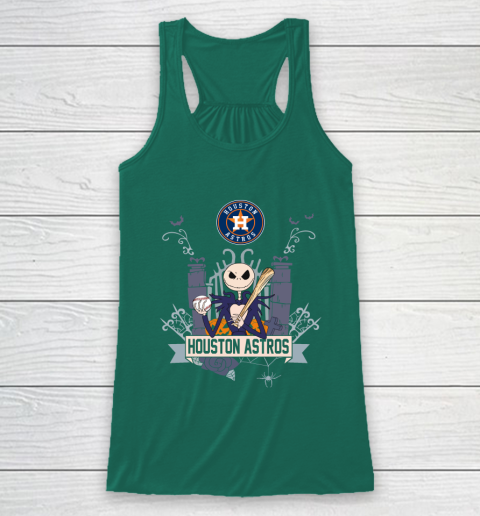 MLB Houston Astros Baseball Jack Skellington Halloween Racerback Tank 5