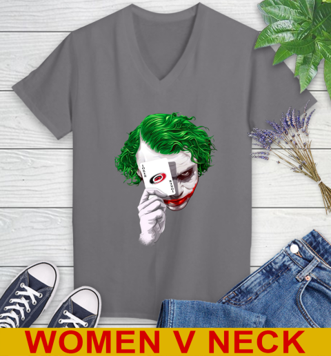 Carolina Hurricanes NHL Hockey Joker Card Shirt Women's V-Neck T-Shirt 11