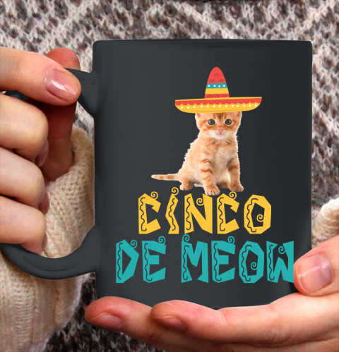 Cinco De Mayo Meow Cat Mexico Ceramic Mug 11oz