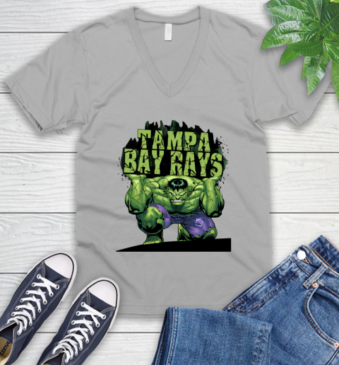 Tampa Bay Rays MLB Baseball Incredible Hulk Marvel Avengers Sports V-Neck T-Shirt 4