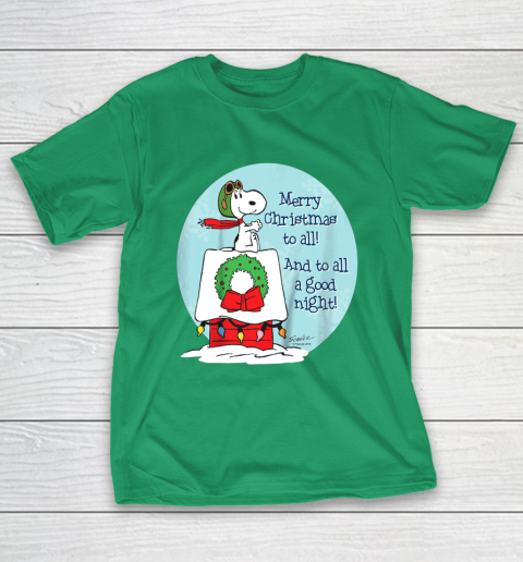 Peanuts Snoopy Merry Christmas and to all Good Night T-Shirt 5