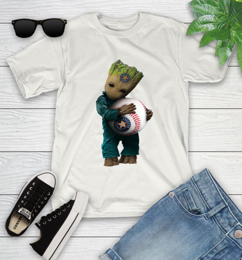 MLB Groot Guardians Of The Galaxy Baseball Sports Houston Astros Youth T-Shirt