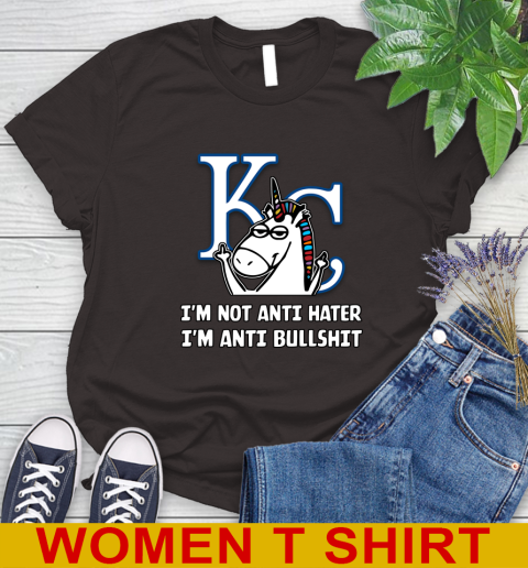 Los Angeles Angels MLB Baseball Unicorn I'm Not Anti Hater I'm Anti Bullshit (2) Women's T-Shirt 8