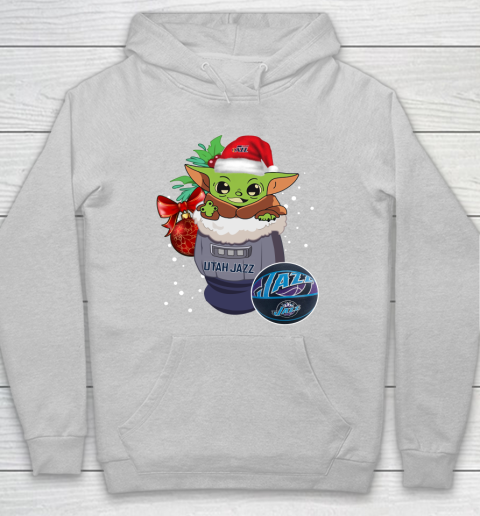 Utah Jazz Christmas Baby Yoda Star Wars Funny Happy NBA Hoodie 6
