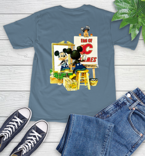 NHL Hockey Calgary Flames Mickey Drawing Shirt 9