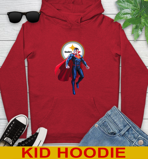 NFL Superman DC Sports Football Pittsburgh Steelers Youth Hoodie 11