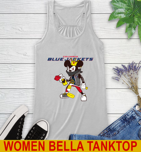Columbus Blue Jackets NHL Hockey Mickey Peace Sign Sports Racerback Tank