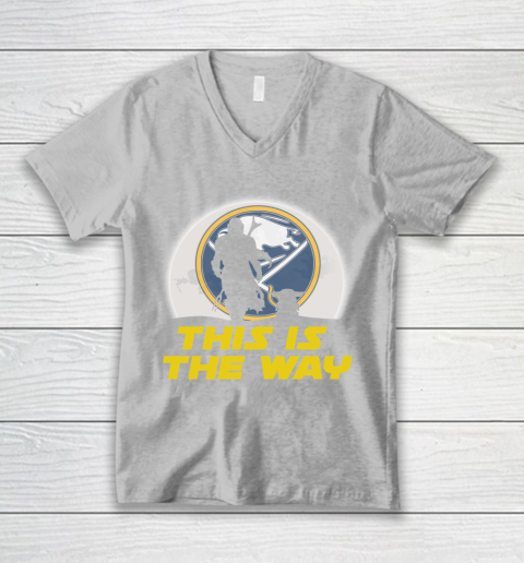 Buffalo Sabres NHL Ice Hockey Star Wars Yoda And Mandalorian This Is The Way V-Neck T-Shirt 3